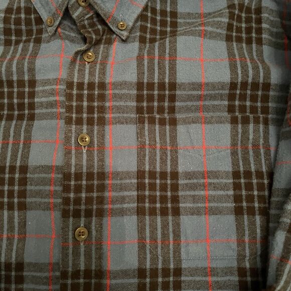 LL Bean Blue Plaid Flannel Shirt Men’s Medium Traditional Fit Button Down - Picture 5 of 10